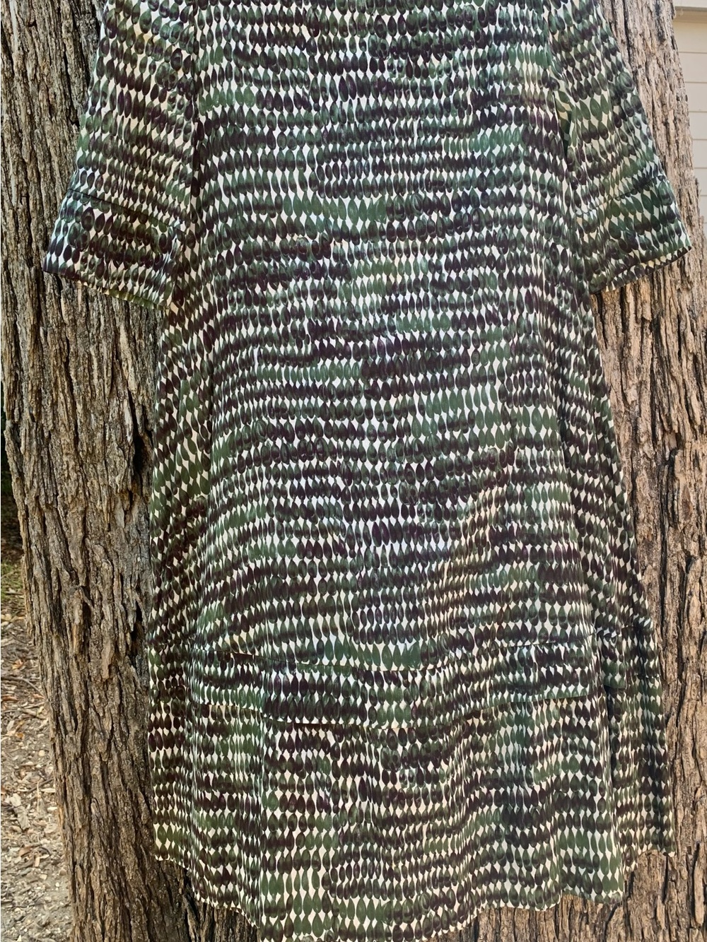 Marni Green and Black Printed Midi Dress